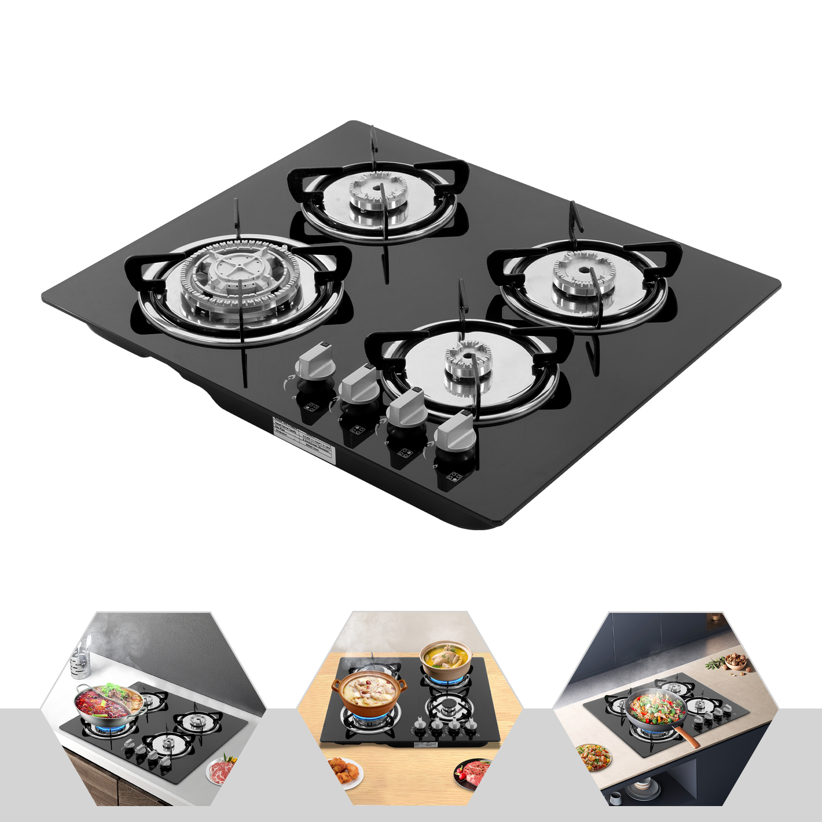 Electronics & Gadgets Charging Gocable 8 In 1 Edc 100W Cable - Built-in 4-Burner Gas Cooktop – Natural