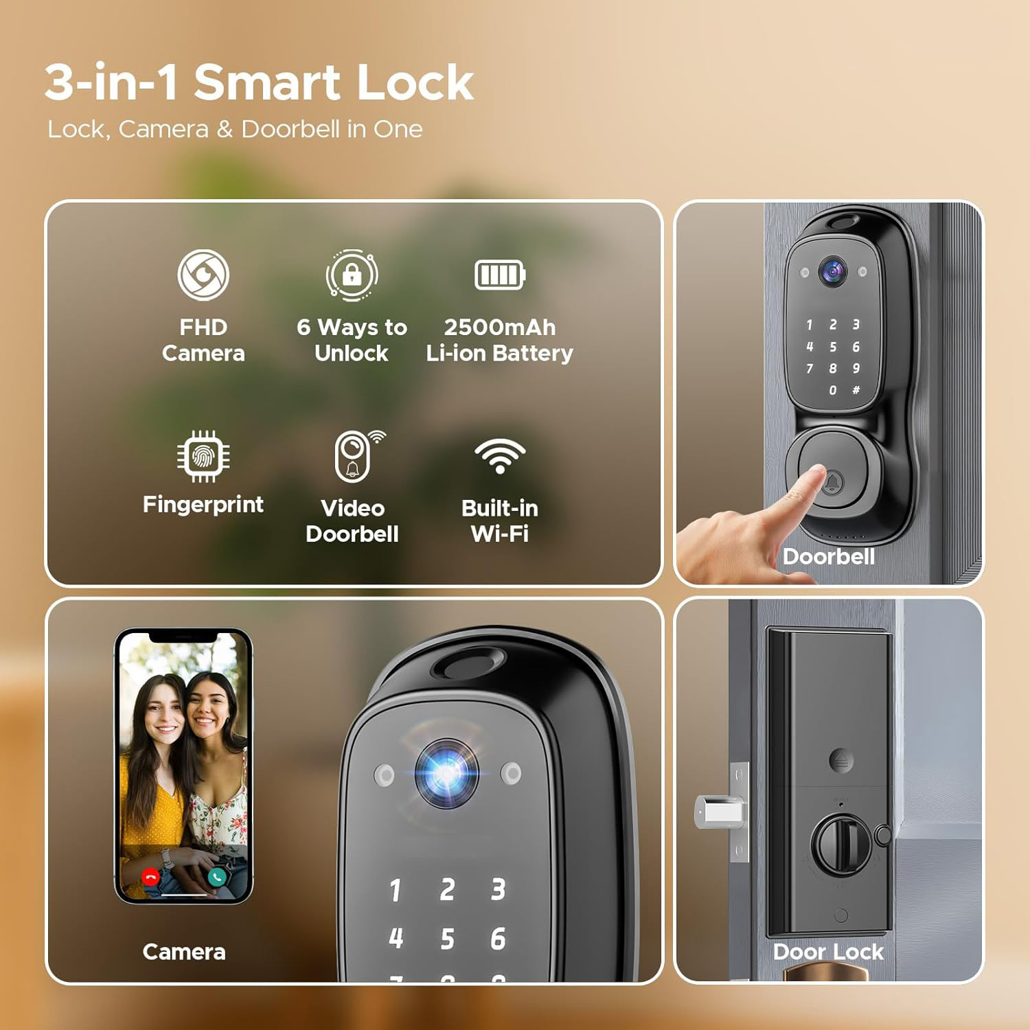 Tuya Wifi Smart Door Lock ‎Cam - Electronics & Gadgets Charging Gocable 8 In 1 Edc 100W Cable recensione e prezzo