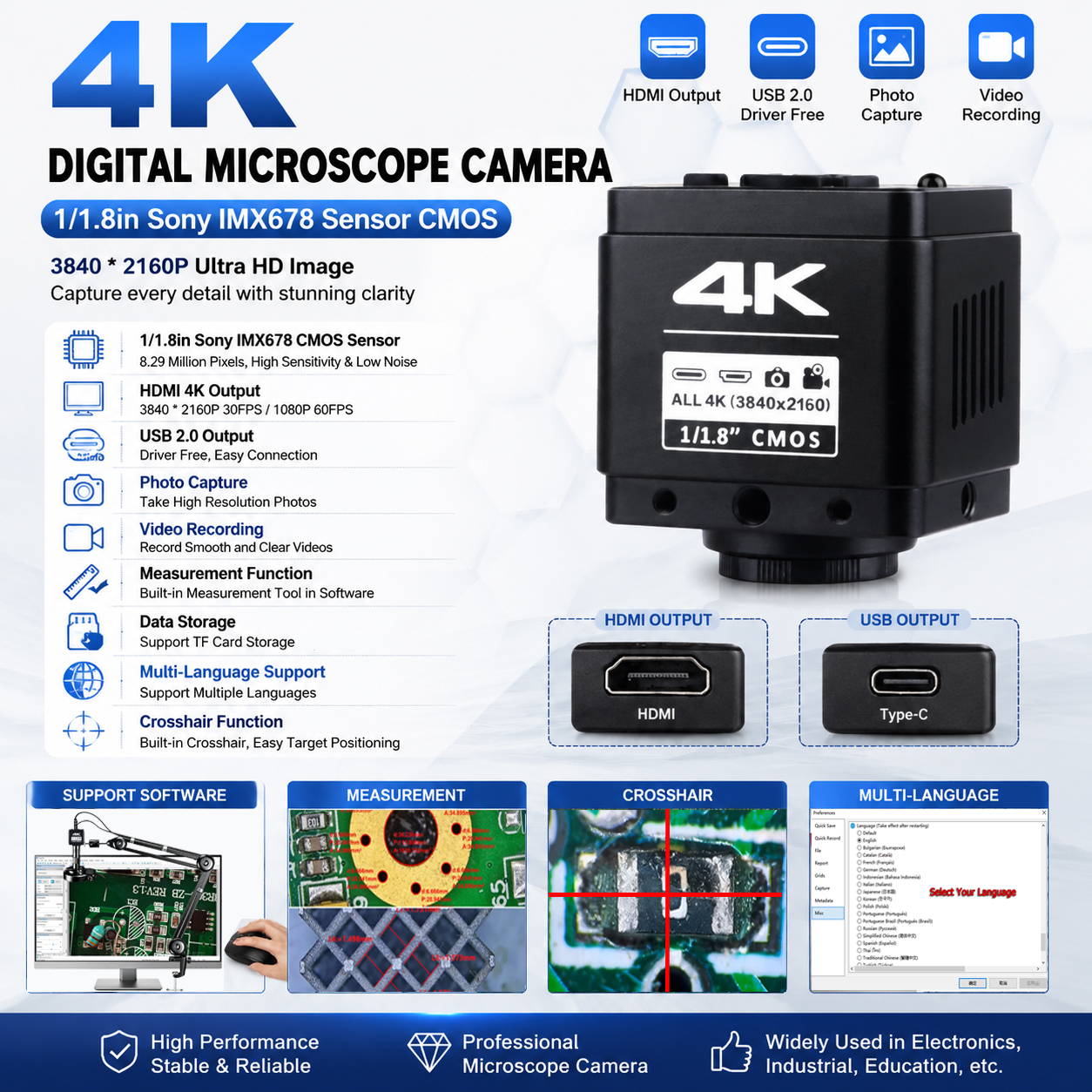 4K UHD Digital Microscope For  - Digital Magnifier Reading recensione e prezzo