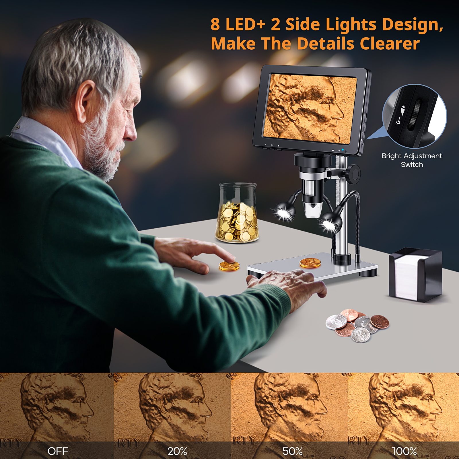 Hayve 7‘’ Digital Microscope 1 - Digital Magnifier Reading recensione e prezzo