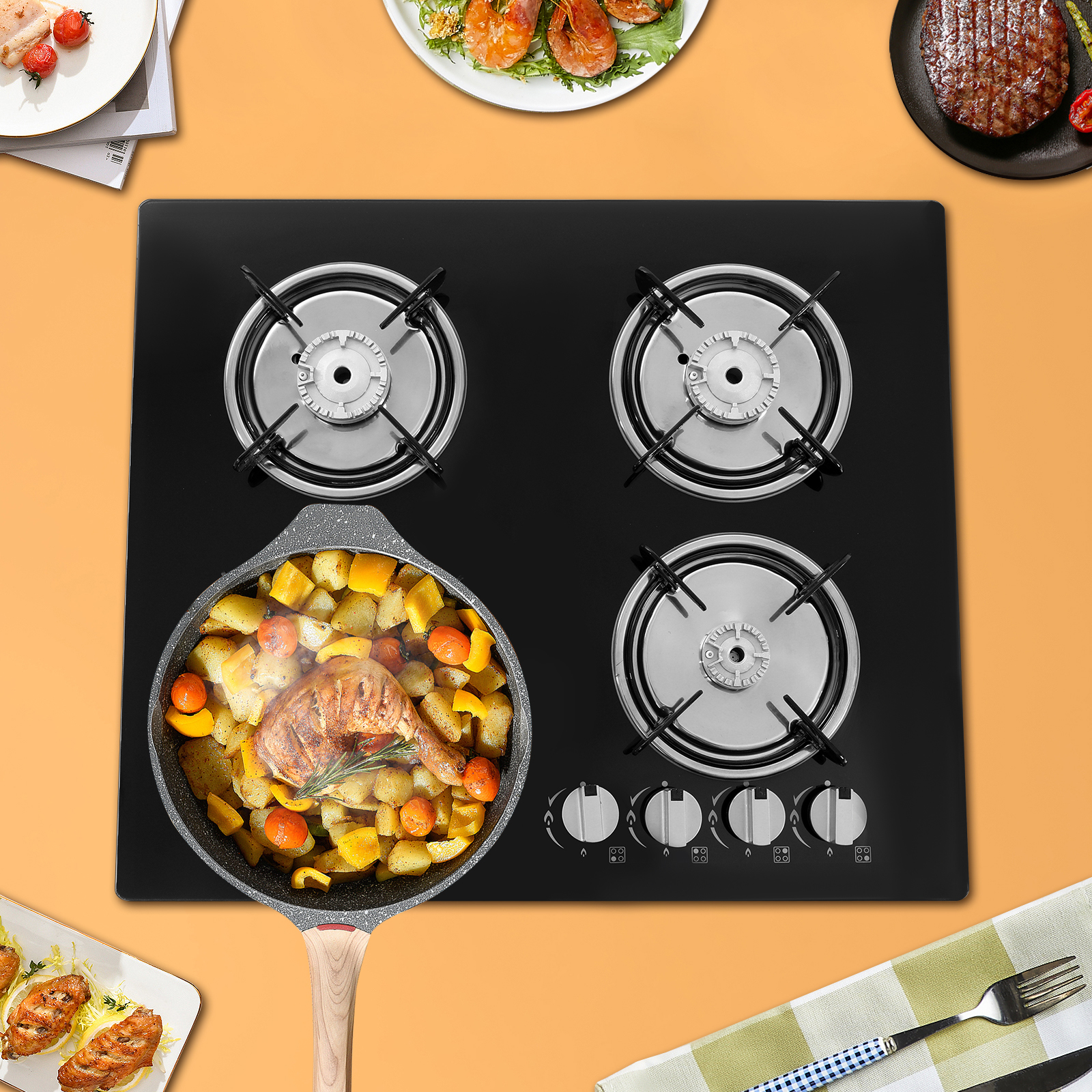 Built-in 4-Burner Gas Cooktop  - Electronics & Gadgets Charging Gocable 8 In 1 Edc 100W Cable recensione e prezzo